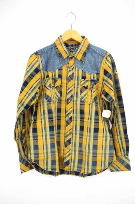 TMT(ティーエムティー) L/SL INDIGO CHECK+CHAMBRAY SHIRT メンズ トップス