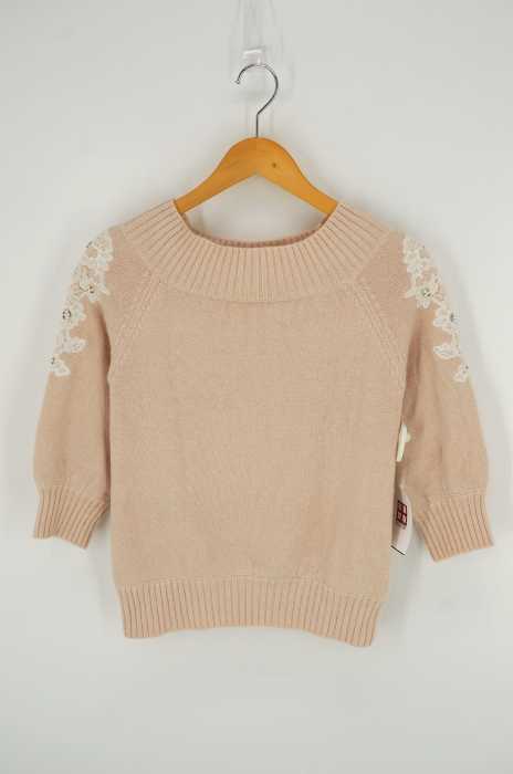LAISSE PASSE(レッセパッセ) フラワーレースハイネックニットトップス レディース トップス