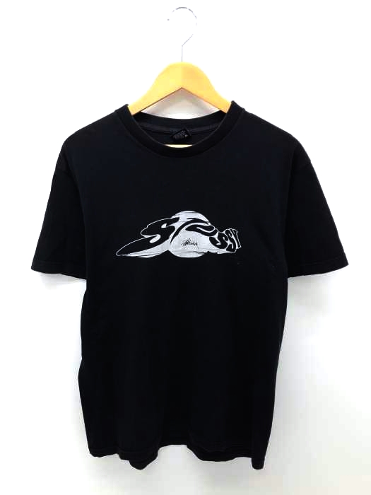 Stussy（ステューシー） 紺タグ プリントクルーネックTシャツ メンズ トップス