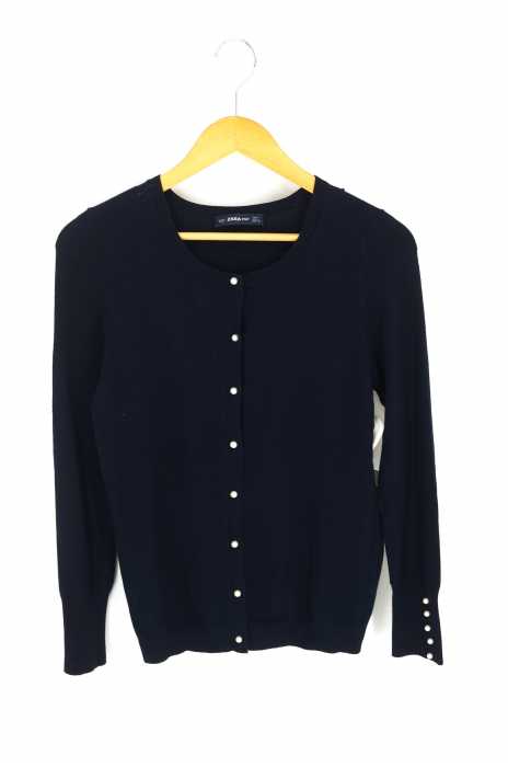 ZARA KNIT（ザラニット） パールボタン ハイゲージラウンドネックカーディガン レディース トップス
