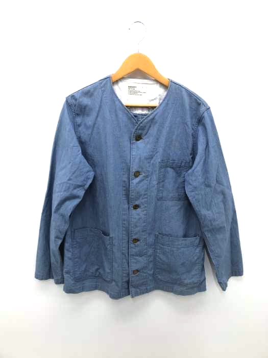HARVESTY（ハーベスティ） ノーカラーデニムシャツ メンズ トップス