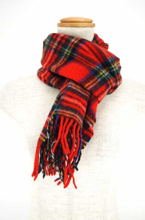 JOHN HANLY（ジョン ハンリー） ウールチェックマフラー レディース ファッション雑貨