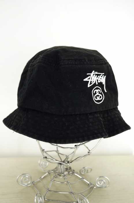 STUSSY （ステューシー） ロゴ刺繍バケットハット レディース 帽子