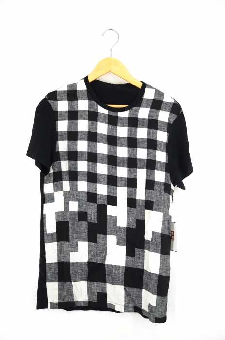 NEIL BARRETT（ニールバレット） レーヨン混 ブロックチェック Tシャツ メンズ トップス