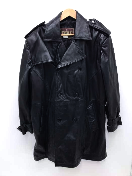 USED古着（ユーズドフルギ） ダブルレザーコート メンズ アウター
