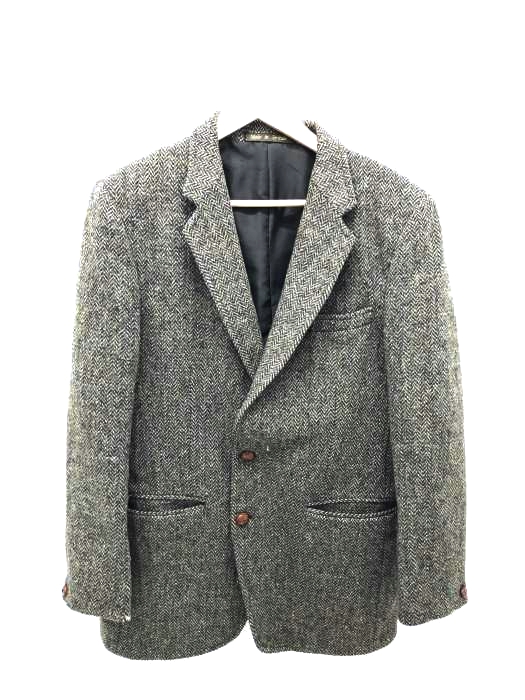 Harris Tweed（ハリスツイード） MADE IN BRITAIN ヘリンボーンウールツイードテーラードジャケット メンズ アウター