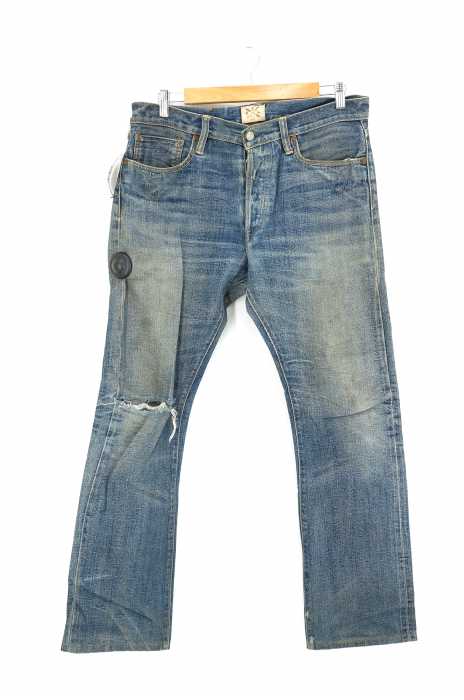 RRL RALPH LAUREN (ダブルアールエル ラルフローレン) メダリオンステッチ ダメージデニムパンツ メンズ パンツ