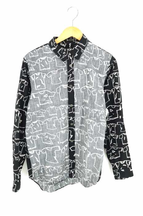 BLACK COMME des GARCONS （ブラックコムデギャルソン） AD2016 16AW 総柄プリントシャツ メンズ トップス