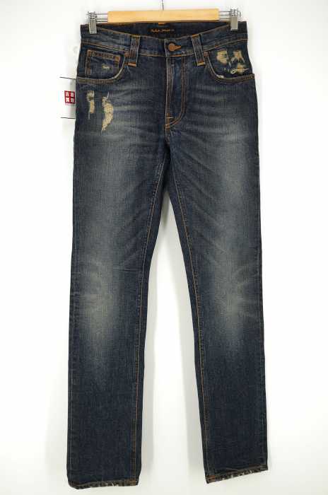 Nudie Jeans (ヌーディージーンズ) THIN FINN ダメージストレートデニムパンツ メンズ パンツ