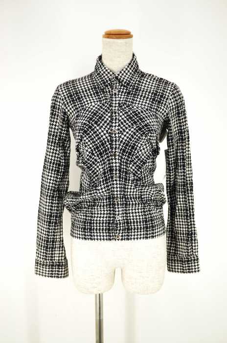 JUNYA WATANABE COMME des GARCONS (ジュンヤワタナベコムデギャルソン) AD2003変形千鳥柄ボタンシャツ レディース トップス