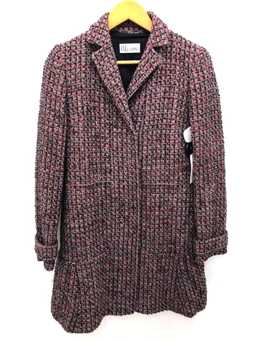 RED VALENTINO(レッドヴァレンティノ) 比翼ツイードチェスターコート レディース アウター