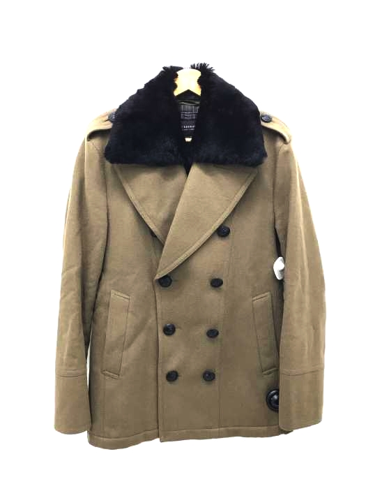 BURBERRY BLACK LABEL（バーバリーブラックレーベル） ファー付ダブルボタン中綿ウールコート メンズ アウター