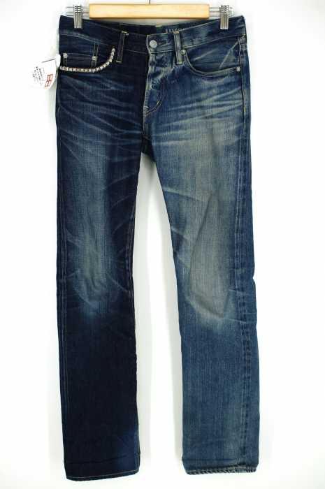 HYSTERIC GLAMOUR （ヒステリックグラマー） 14SS スタッズHRLR加工スリムデニムパンツ メンズ パンツ