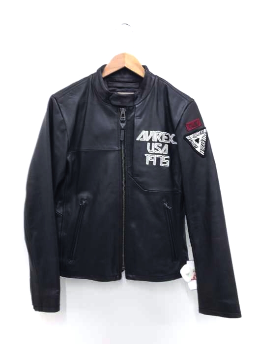 AVIREX（アヴィレックス） ラムレザー シングルライダースジャケット メンズ アウター