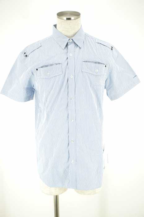 G-STAR RAW (ジースターロー) ストライプ半袖ボタンシャツ メンズ トップス