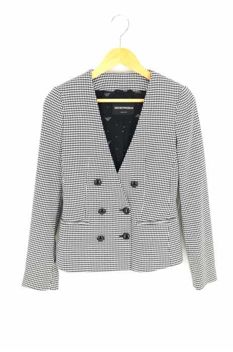 EMPORIO ARMANI （エンポリオアルマーニ） 17ss ノーカラーダブルボタンジャケット レディース アウター