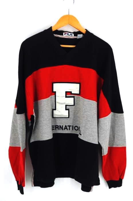FILA （フィラ） Vネック長袖シャツ メンズ トップス