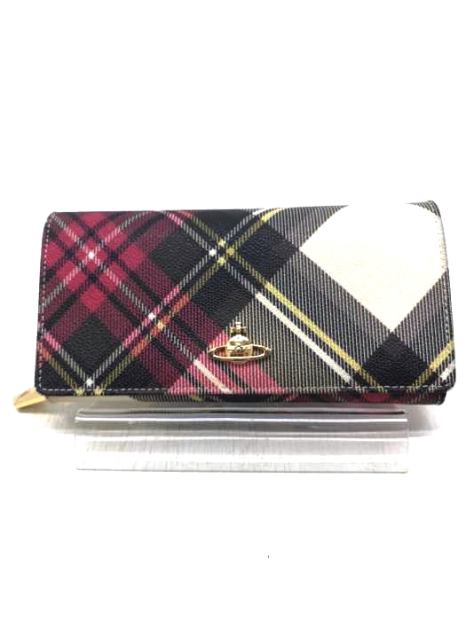 Vivienne Westwood LONDON(ヴィヴィアンウエストウッドロンドン) DERBY オーブ装飾チェック柄 長財布 レディース 財布・ケース