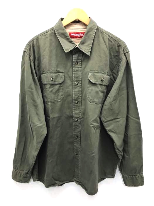 Wrangler（ラングラー） フラップポケットコットンツイルワークシャツ メンズ トップス