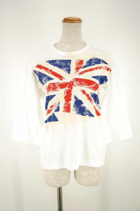 tricot COMME des GARCONS（トリココムデギャルソン） AD2011 ユニオンジャック柄 七分袖Tシャツ レディース トップス