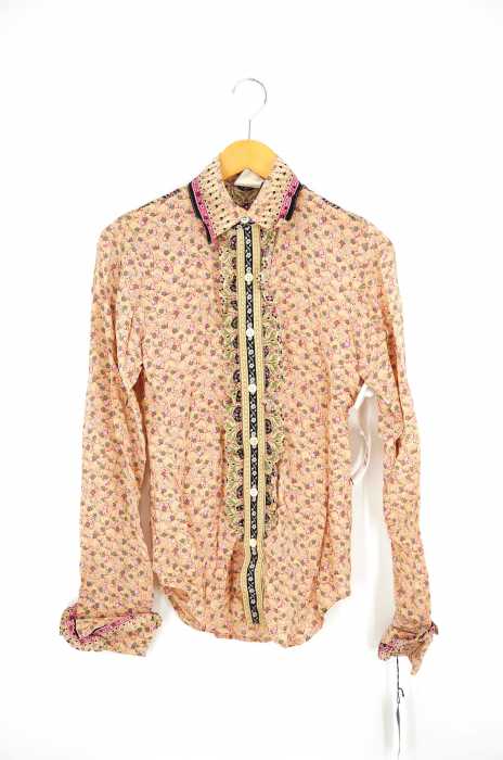 ANNA SUI （アナスイ） USA製 初期タグ フラワーフリルシャツ レディース トップス