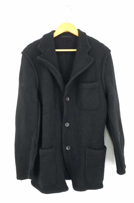 COMME des GARCONS HOMME （コムデギャルソンオム） AD2002 02AW インサイドアウトデザインウール縮絨加工3Bテーラードジャケット メンズ アウター