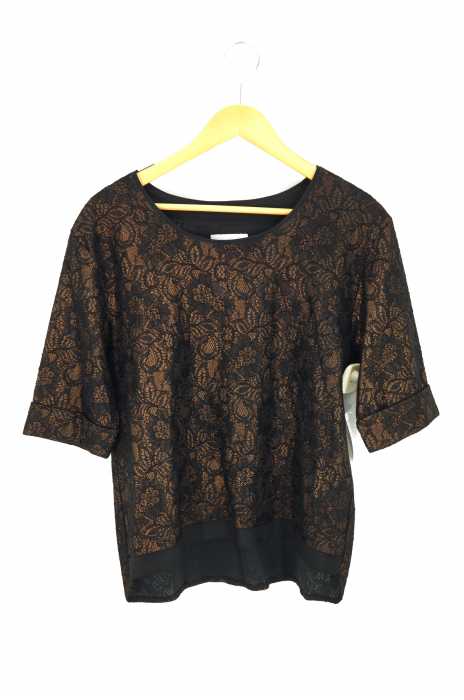OKIRAKU（オキラク） 5分袖 レースデザイントップス レディース トップス