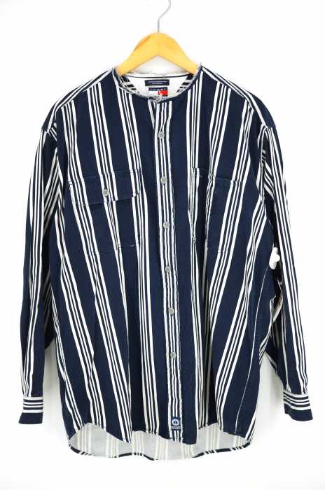 TOMMY HILFIGER（トミーヒルフィガー） ストライプノーカラーシャツ メンズ アウター