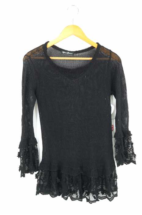 HYSTERIC GLAMOUR (ヒステリックグラマー) スターレースレイヤードコットングランジニット レディース トップス