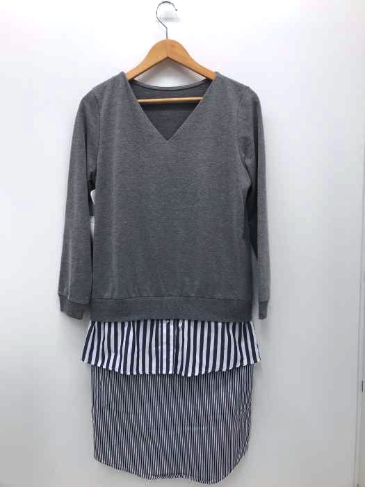 antiqua(アンティカ) シャツレイヤードドッキングスウェットワンピース レディース ワンピース