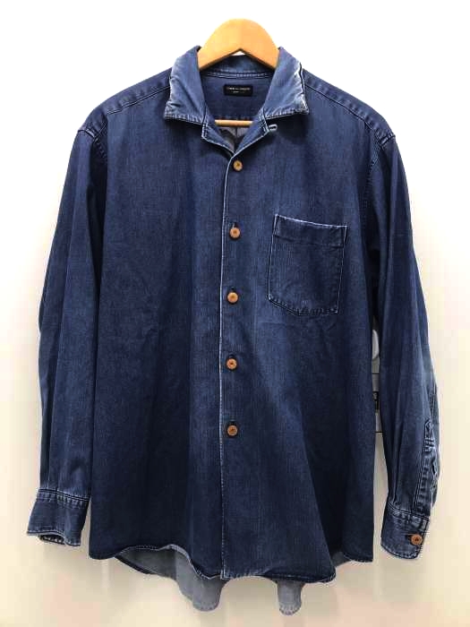 COMME des GARCONS HOMME PLUS（コムデギャルソンオムプリュス） ウッドボタンオープンカラーデニムシャツ メンズ トップス
