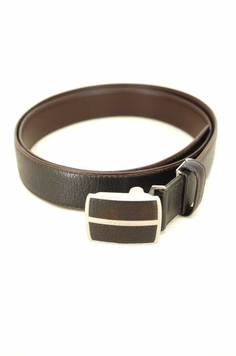 AQUASCUTUM (アクアスキュータム) バックル ロゴデザインレザーベルト メンズ ファッション雑貨