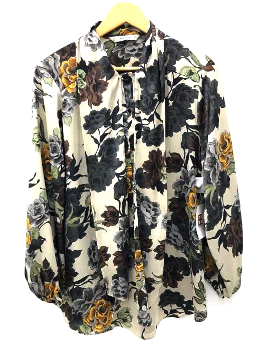 ZARA BASIC(ザラベーシック) 花柄 ポリエステルシャツ レディース トップス