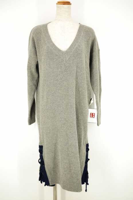Ray BEAMS (レイビームス) レースアップニットワンピース レディース ワンピース