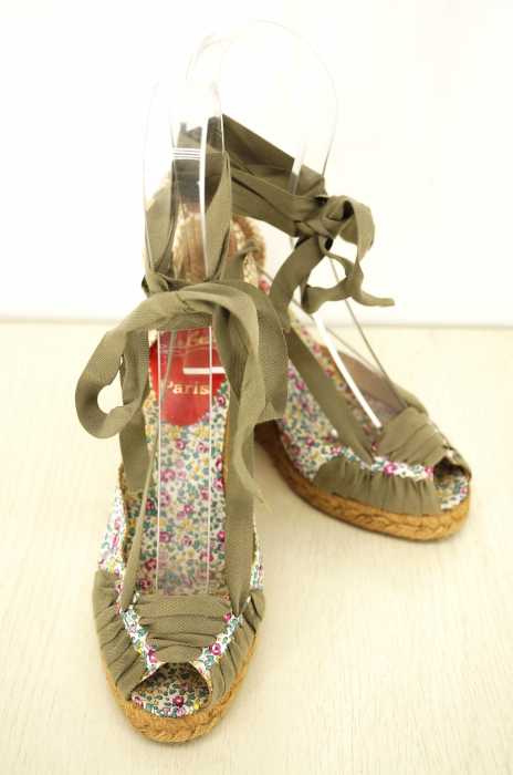 CHRISTIAN LOUBOUTIN （クリスチャンルブタン） 花柄 エスパドリーユ　ウエッジソールサンダル レディース シューズ