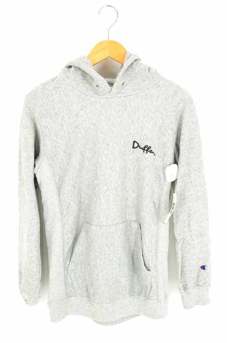 champion ×The DUFFER of St.GEORGE(チャンピオン ザダファーオブセントジョージ) REVERSE WEAVE フード刺繍プルオーバーパーカー メンズ トップス