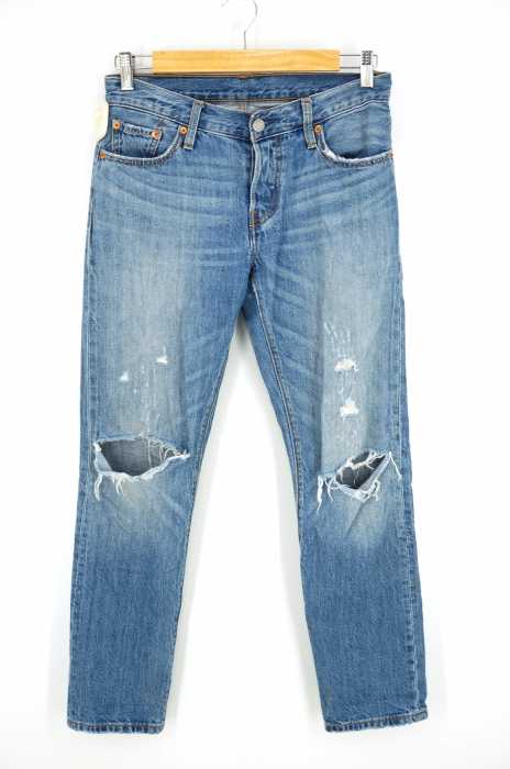Levi's(リーバイス) 501CT ボタンフライ カスタム&テーパード ダメージユーズド レディース パンツ
