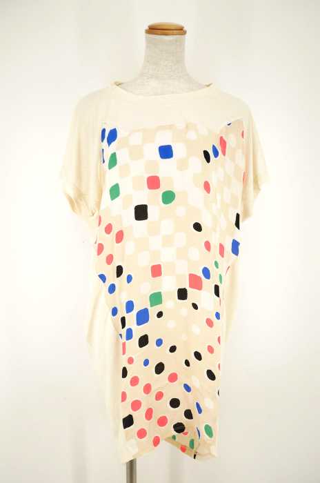 TSUMORI CHISATO (ツモリチサト) 異素材切替ドット柄ワンピース レディース ワンピース