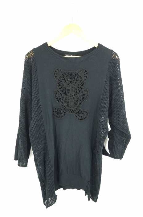 HYSTERIC GLAMOUR (ヒステリックグラマー) シースルー切替ベアーロングニット レディース トップス