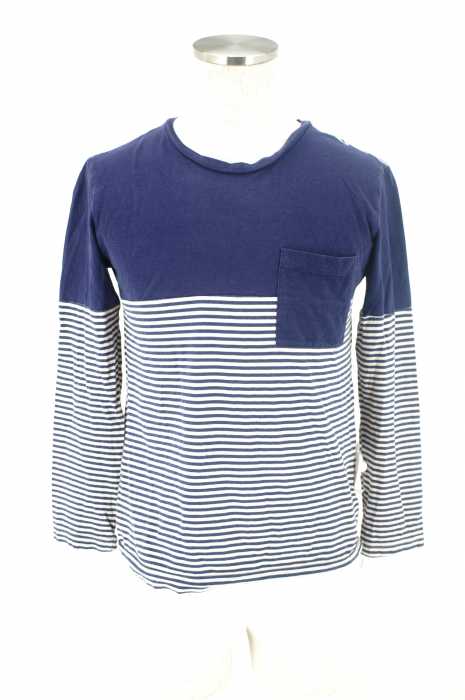 pyjama clothing (ピジャマクロージング) 切替ボーダー柄カットソー メンズ トップス