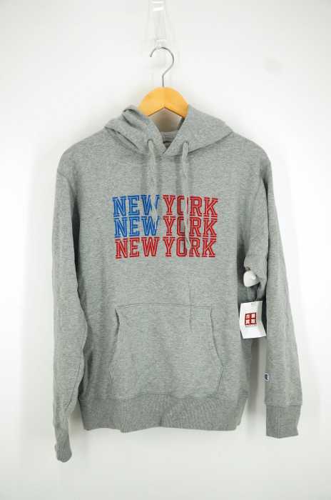 Champion (チャンピオン) NEW YORK プリントプルオーバーパーカー メンズ トップス