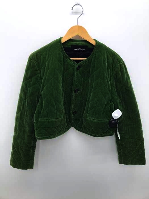 tricot COMME des GARCONS（トリココムデギャルソン） AD1990 ベロア地キルティングノーカラーショートジャケット レディース アウター