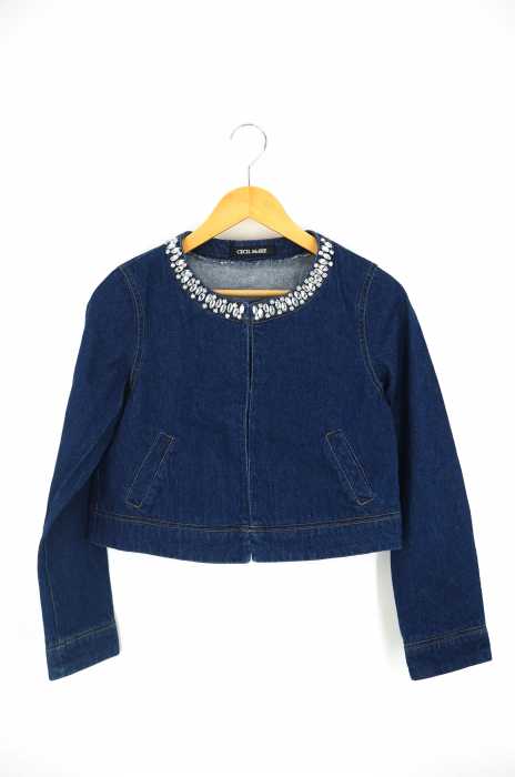 CECIL McBEE （セシルマクビー） ビジュー付きノーカラージャケット レディース アウター