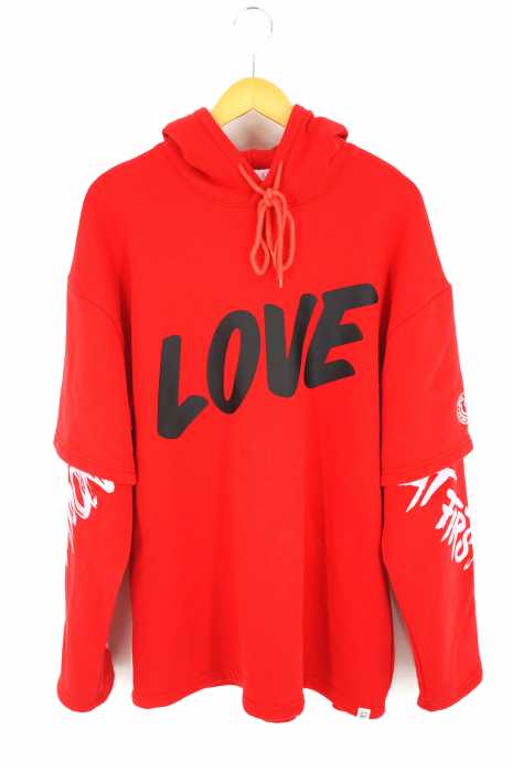 little sunny bite（リトルサニーバイト） LOVE fake layered hoodie レディース トップス