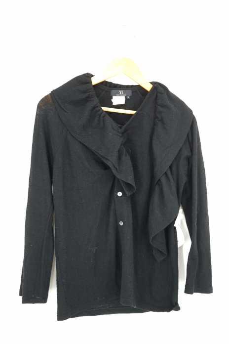Y's （ワイズ） 00AW 2WAY フリルカラーシワ加工ウールカーディガン レディース トップス