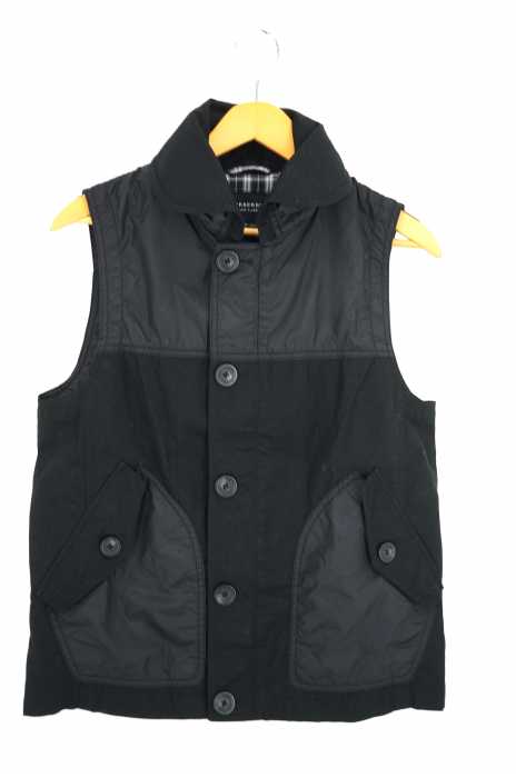 BURBERRY BLACK LABEL （バーバリーブラックレーベル） ラウンドカラー ナイロン切替ベスト メンズ アウター
