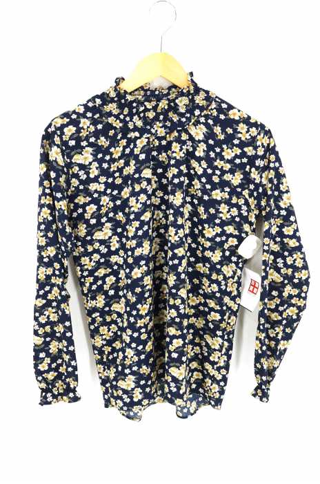 USED古着  （ユーズドフルギ） ハイネック花柄ブラウス レディース トップス