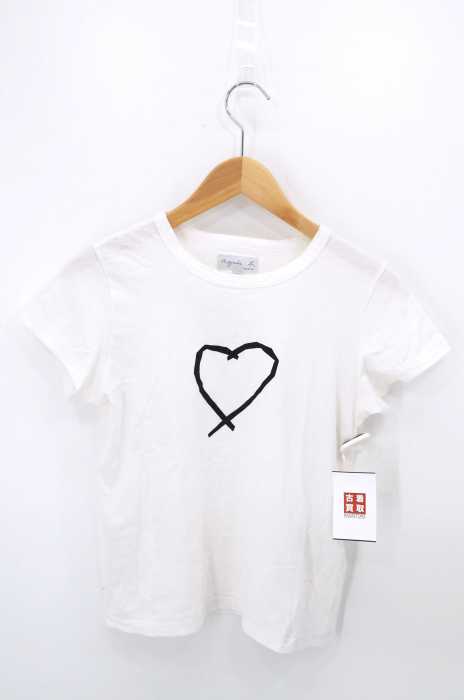 agnes b. （アニエスベー） ハートプリント クルーネックTシャツ レディース トップス