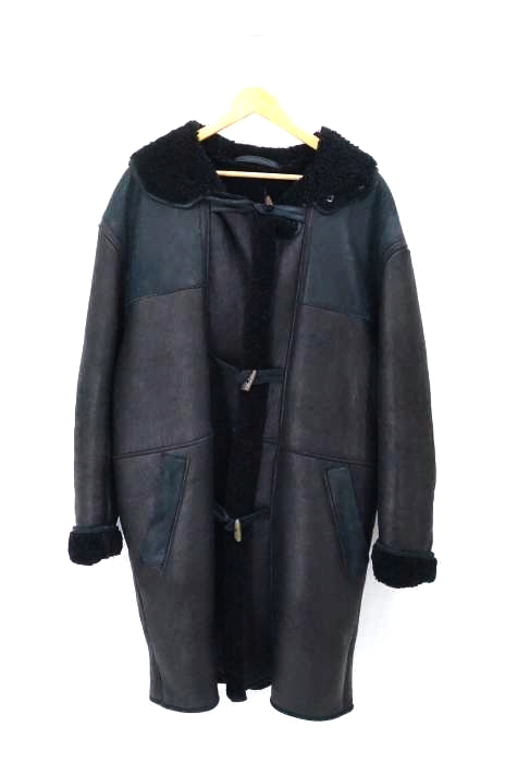 USED古着（ユーズドフルギ） フランス製 レザーパッチワークダッフルコート メンズ アウター