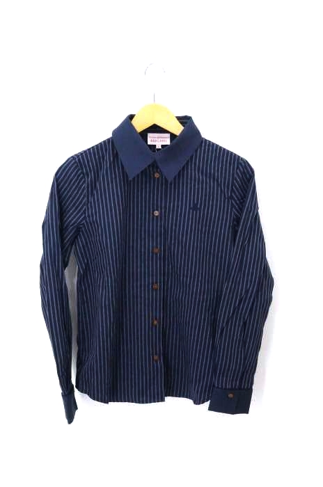 Vivienne Westwood RED LABEL（ヴィヴィアンウエストウッドレッドレーベル） 襟付け替えオーブ刺繍ストライプシャツ レディース トップス